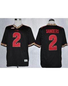 Seminoles #2 Deion Sanders Black Stitched NCAA Jersey