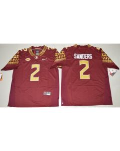 Seminoles #2 Deion Sanders Red Limited Stitched NCAA Limited Jersey