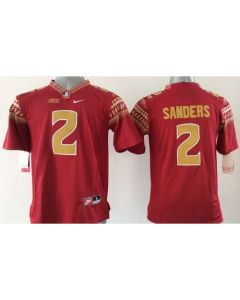 Seminoles #2 Deion Sanders Red Limited Stitched Youth NCAA Jersey