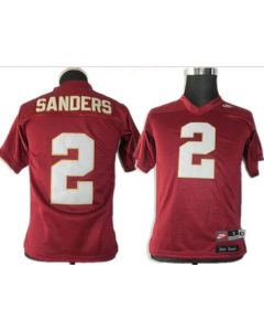 Seminoles #2 Deion Sanders Red Stitched Youth NCAA Jersey