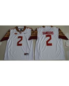 Seminoles #2 Deion Sanders White Limited Stitched NCAA Limited Jersey