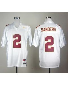 Seminoles #2 Deion Sanders White Stitched NCAA Jersey