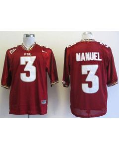 Seminoles #3 E.J Manuel Red Stitched NCAA Jersey