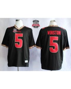 Seminoles #5 Jameis Winston Black 2014 BCS Bowl Patch Stitched NCAA Jersey