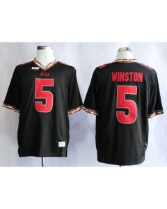 Seminoles #5 Jameis Winston Black Stitched NCAA Jersey