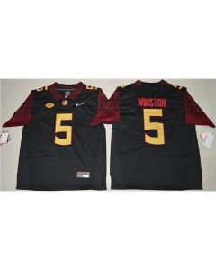 Seminoles #5 Jameis Winston Black Stitched NCAA Limited Jersey
