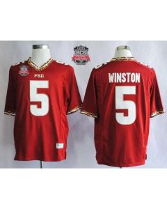 Seminoles #5 Jameis Winston Red 2014 BCS Bowl Patch Stitched NCAA Jersey
