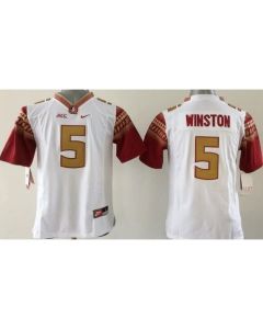 Seminoles #5 Jameis Winston White Limited Stitched Youth NCAA Jersey