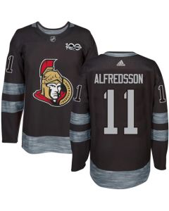 Senators #11 Daniel Alfredsson Black 1917-2017 100th Anniversary Stitched NHL Jersey