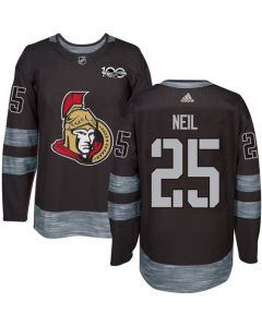 Senators #25 Chris Neil Black 1917-2017 100th Anniversary Stitched NHL Jersey
