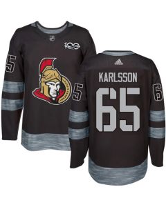 Senators #65 Erik Karlsson Black 1917-2017 100th Anniversary Stitched NHL Jersey