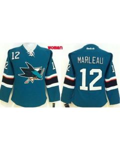 Sharks #12 Patrick Marleau Teal Women's Home Stitched NHL Jersey