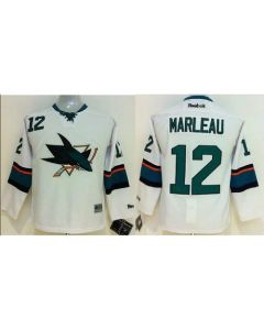 Sharks #12 Patrick Marleau White Stitched Youth NHL Jersey