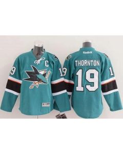 Sharks #19 Joe Thornton Green Stitched Youth NHL Jersey