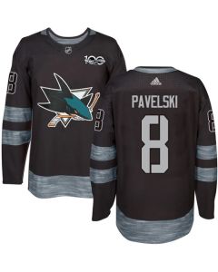 Sharks #8 Joe Pavelski Black 1917-2017 100th Anniversary Stitched NHL Jersey