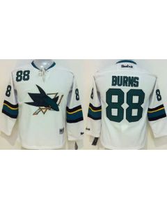 Sharks #88 Brent Burns White Stitched Youth NHL Jersey