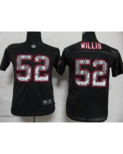 Sideline Black United 49ers #52 Patrick Willis Black Stitched Youth NFL Jersey