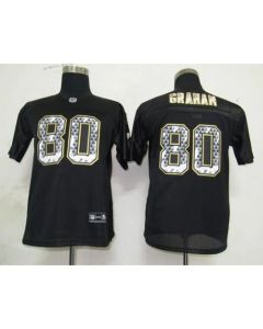 Sideline Black United Saints #80 Jimmy Graham Black Stitched Youth NFL Jersey