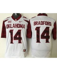 Sooners #14 Sam Bradford White New XII Stitched NCAA Jersey