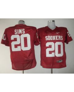 Sooners #20 Billy Sims Red Stitched NCAA Jersey