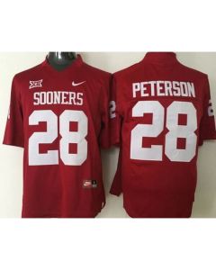 Sooners #28 Adrian Peterson Red Stitched NCAA Jersey