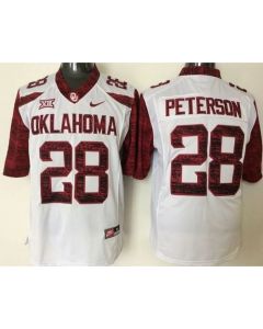 Sooners #28 Adrian Peterson White New XII Stitched NCAA Jersey