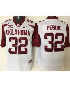 Sooners #32 Samaje Perine White New XII Stitched NCAA Jersey