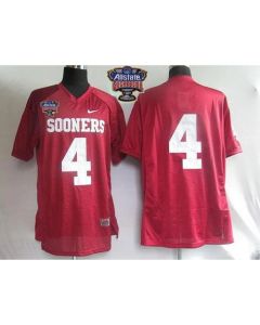 Sooners #4 Red 2014 Sugar Bowl Patch Stitched NCAA Jersey