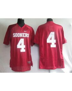 Sooners #4 Red Stitched NCAA Jersey