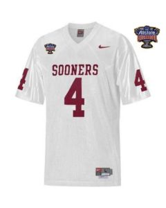 Sooners #4 White 2014 Sugar Bowl Patch Stitched NCAA Jersey
