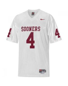 Sooners #4 White Stitched NCAA Jersey