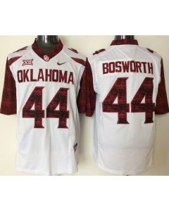 Sooners #44 Brian Bosworth White New XII Stitched NCAA Jersey