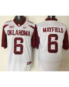 Sooners #6 Baker Mayfield White New XII Stitched NCAA Jersey