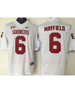 Sooners #6 Baker Mayfield White XII Stitched NCAA Jersey