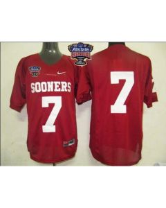 Sooners #7 Red 2014 Sugar Bowl Patch Stitched NCAA Jersey