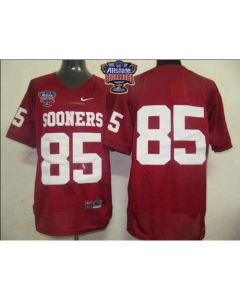 Sooners #85 Red 2014 Sugar Bowl Patch Stitched NCAA Jersey