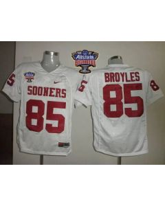 Sooners #85 Ryan Bryoles White 2014 Sugar Bowl Patch Stitched NCAA Jersey