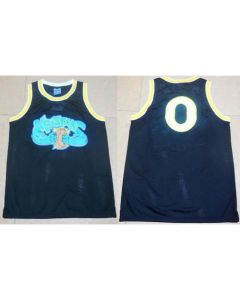 Space Jam Monstars #0 Black Stitched Basketball Jersey