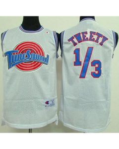 Space Jam Tune Squad 1/3 Tweety White Stitched Basketball Jersey