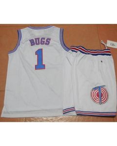 Space Jam Tune Squad #1 Bugs Bunny White Movie Stitched Basketball Jersey