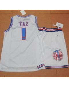 Space Jam Tune Squad #1 Taz White Stitched Basketball Jersey