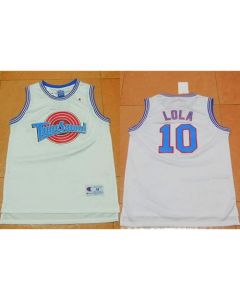 Space Jam Tune Squad #10 Lola Bunny White Movie Stitched Basketball Jersey