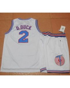 Space Jam Tune Squad #2 Daffy Duck White Stitched Basketball Jersey