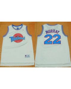 Space Jam Tune Squad #22 Bill Murray White Movie Stitched Basketball Jersey
