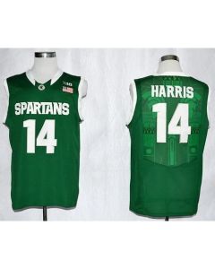 Spartans #14 Gary Harris Green Basketball Stitched NCAA Jersey