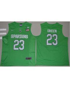 Spartans #23 Draymond Green Apple Green Authentic Basketball Stitched NCAA Jersey
