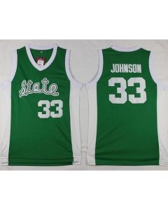 Spartans #33 Magic Johnson Green Throwback Basketball Stitched NCAA Jersey