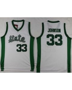 Spartans #33 Magic Johnson White Throwback Basketball Stitched NCAA Jersey