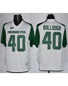 Spartans #40 Max Bullough White/Green Stitched NCAA Jersey