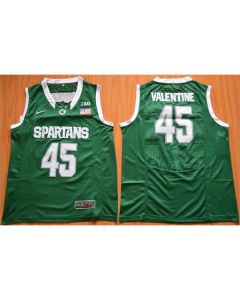 Spartans #45 Denzel Valentine Green Authentic Basketball Stitched NCAA Jersey